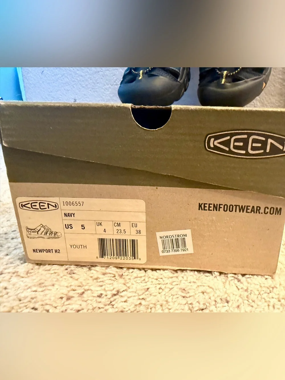 Keen Black Outdoor Youth Shoes with Yellow Lace Accents